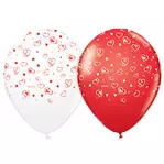 «Причудливые сердечки» бел/красн 30 см