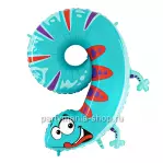 Цифра 9 «Ящерица» шар с гелием